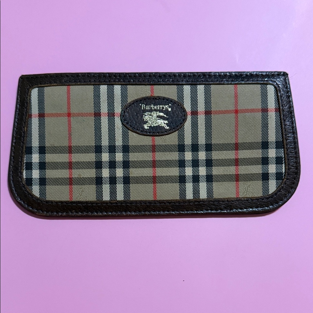 Vintage Authentic Burberry Glasses Case / Check Sunglasses Case Canvas Leather